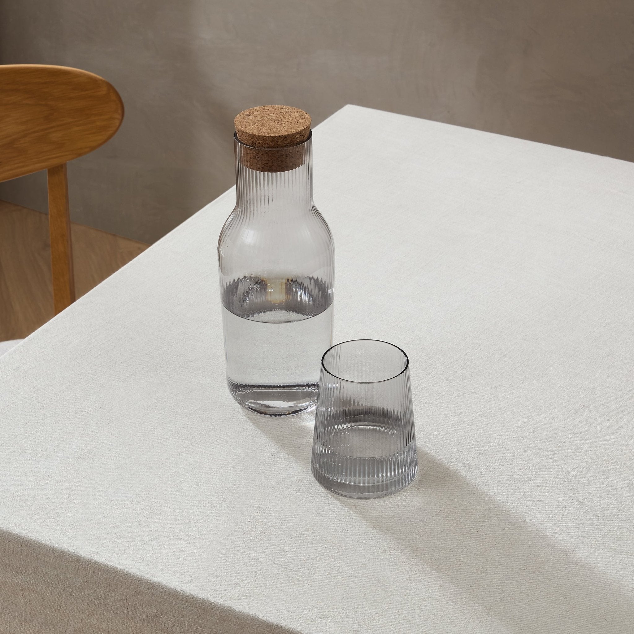 Gatsby Ripple Glass 1L Carafe - Smoked