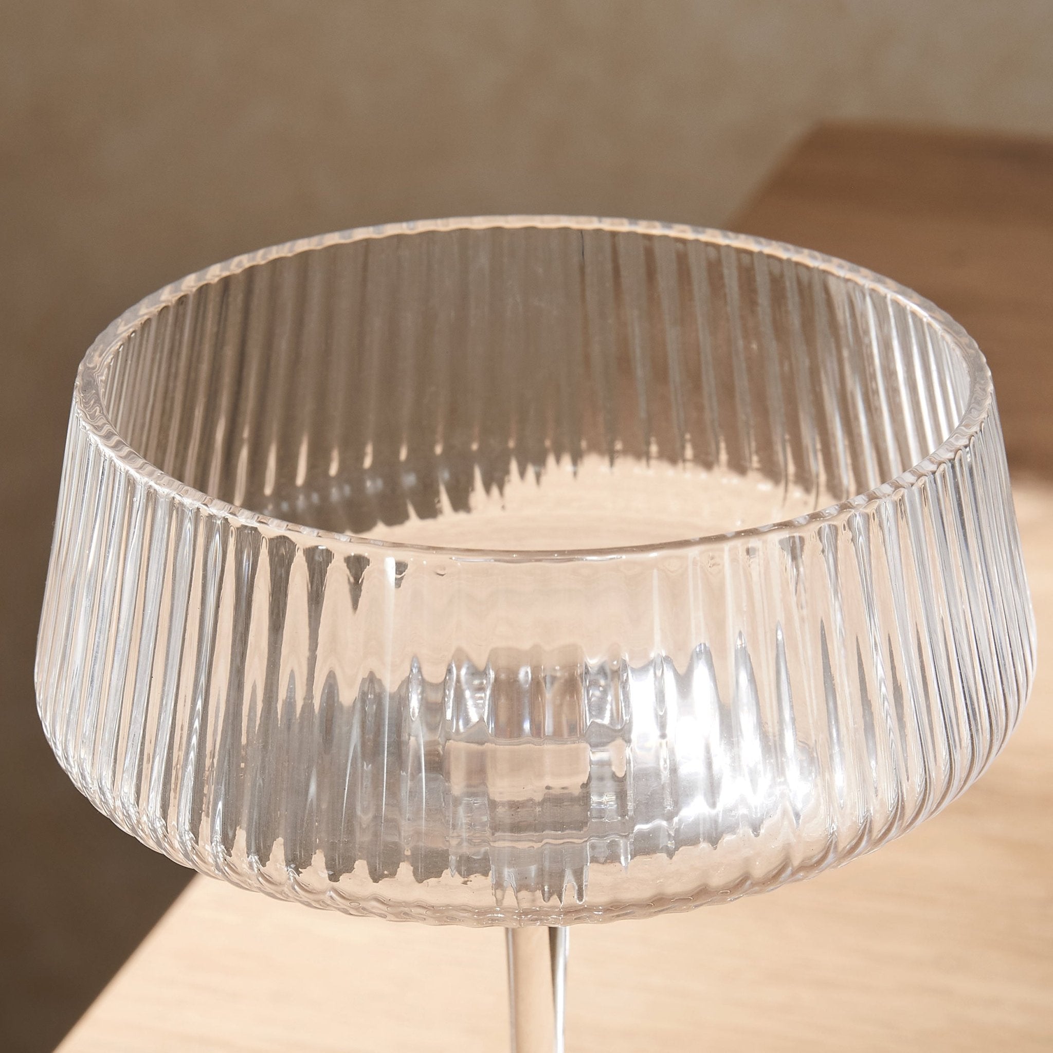 Gatsby Set of 4 Ripple Glass Coupes - Clear